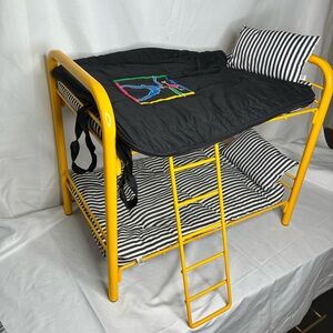 90’s American Girl Doll of Today Yellow Metal Bunk Beds with Ladder & Bedding